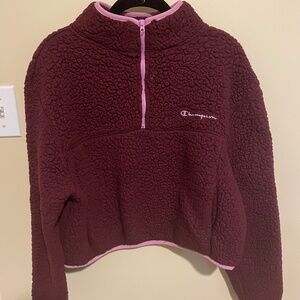 Champion Womens Medium Fleece Magenta Quarter Zip